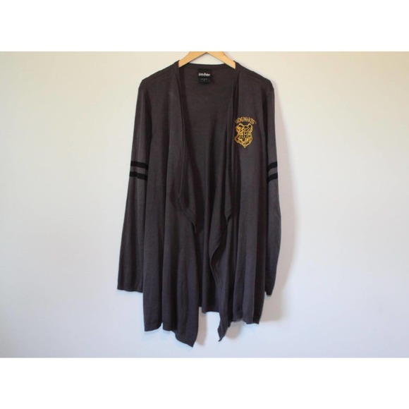 Harry Potter Open Front Drape Cardigan Sweater Gray Women's Plus Size 2X H14851 - Picture 2 of 13